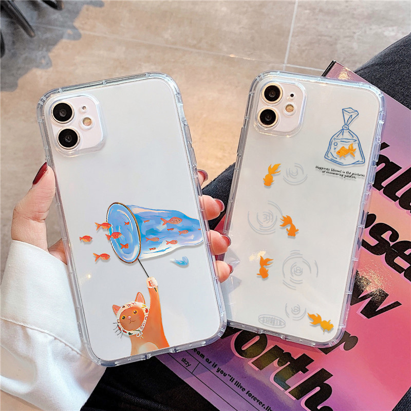 Apple Iphone 15 Pro Max - Casing HP Transparan Motif Ikan Cantik