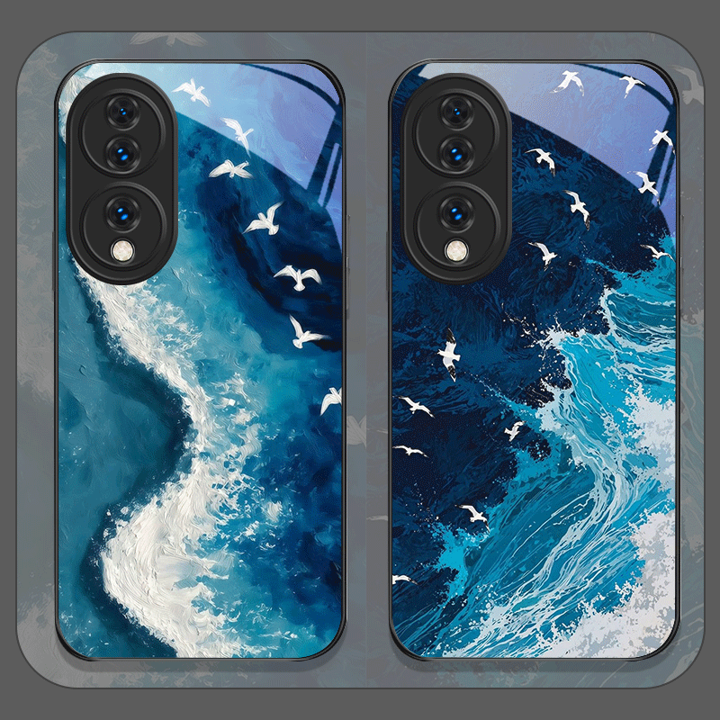 Huawei Nova 12 - Casing Ponsel Kaca Tempered Cetak Gelombang