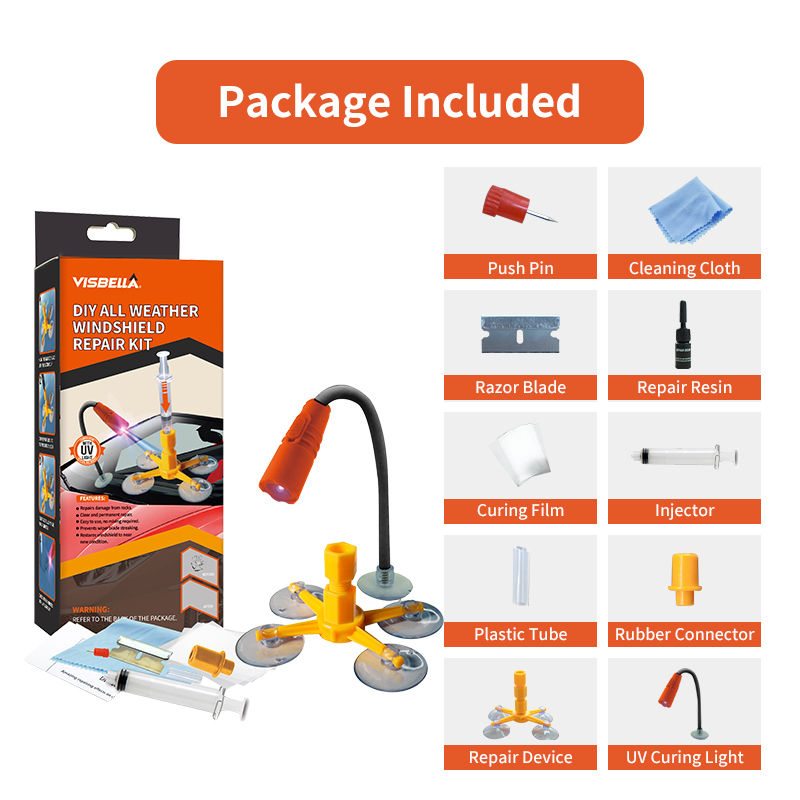 Liquid Uv Glue Kit - Visbella Kit perbaikan kaca depan mobil,