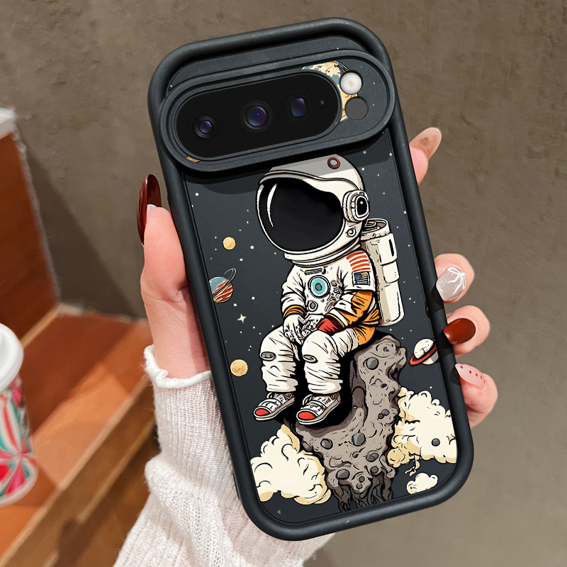 Google Pixel 8A - Casing Ponsel TPU Cetak Astronot Kartun