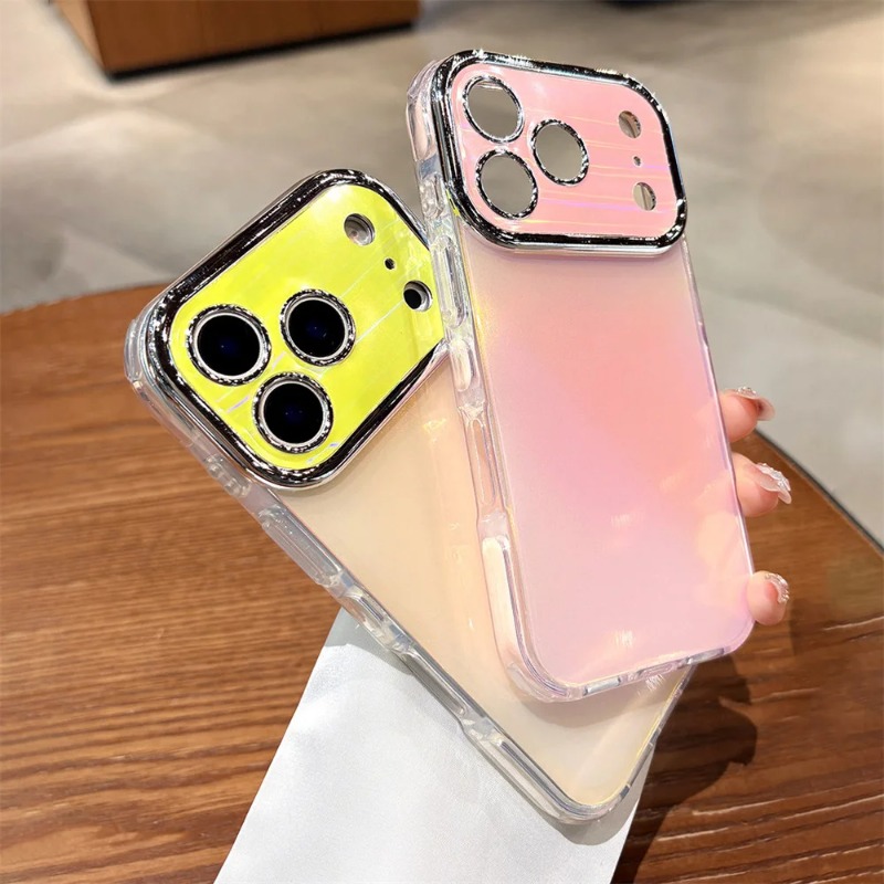 Casing Ponsel Mengkilap Warna  - Camera Lens Protector ulasan dan harga